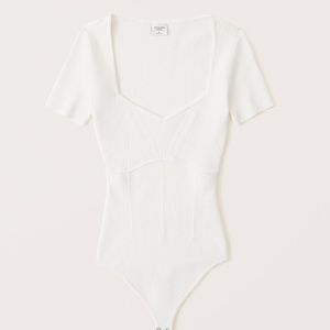 Abercrombie and Fitch Corset Inspired Short-Sleeve Bodysuit